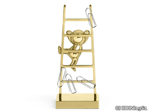 OMINI - THE CLIMBER CLIPS HOLDER - Brass paper clips holder _ GHIDINI1961