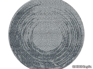 TRIPLE WAVES - Patterned round rug in New Zealand wool and Tencel _ GHIDINI1961