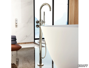 MOD+ - Floor standing bathtub tap with hand shower _ GRAFF