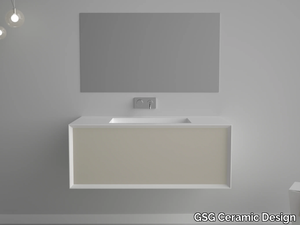 MILANO 100 - Wall-mounted MDF vanity unit with integrated washbasin _ GSG Ceramic Design