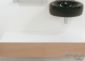 Suspended bathroom cabinet - Suspended wooden bathroom cabinet with drawers _ GSG Ceramic Design