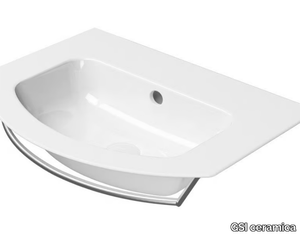 PURA 62X48 - Ceramic washbasin with towel rail with overflow _ GSI ceramica