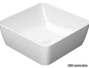 NUBES 38X38 - Countertop square ceramic washbasin _ GSI ceramica