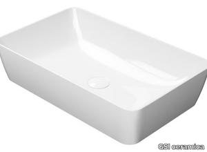 NUBES 60X38 - Countertop rectangular single ceramic washbasin _ GSI ceramica