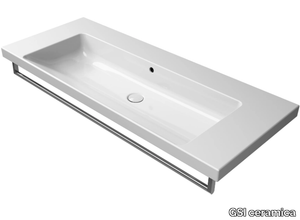 NORM 120X50 - Rectangular single ceramic washbasin with towel rail _ GSI ceramica