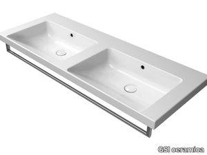 NORM 125X50 DB - Double rectangular ceramic washbasin _ GSI ceramica