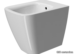 NUBES 52 - Floor mounted back to wall ceramic bidet with overflow _ GSI ceramica