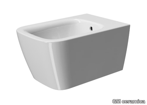 NUBES 55 - Wall-hung back to wall ceramic bidet with overflow _ GSI ceramica