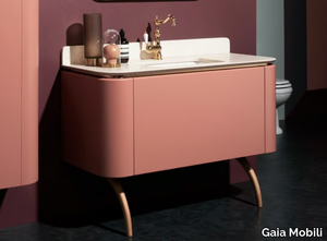 DEMODÈ - Floor-standing wooden vanity unit with doors _ Gaia Mobili