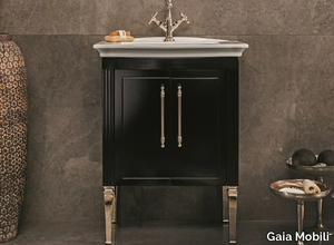 EMBASSY - Floor-standing single wooden vanity unit with doors _ Gaia Mobili