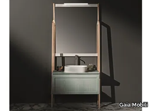 AREA - Single sectional ash vanity unit with drawers _ Gaia Mobili