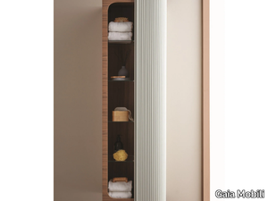 METROPOL - Storage walnut bathroom column with doors _ Gaia Mobili