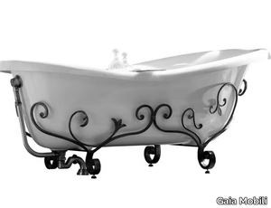 ROSE - Freestanding wrought iron and composite marble bathtub _ Gaia Mobili