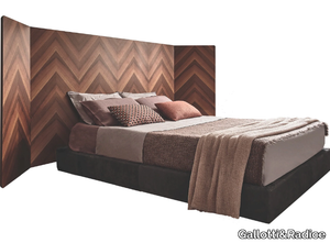 EVE - Walnut double bed with high headboard _ Gallotti&Radice