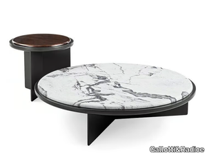 SENSEI - Round low wooden coffee table _ Gallotti&Radice