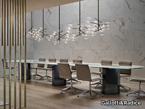 AKIM SYSTEM - Oval wood and glass meeting table _ Gallotti&Radice