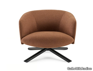 LIVRE - Swivel fabric armchair with armrests _ Gallotti&Radice