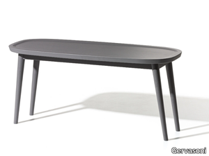 BRICK 247/248 - Wood and marble oval coffee table _ Gervasoni