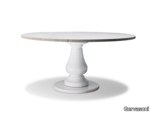 GRAY 38 - Round table with porcelain stoneware base and wooden top _ Gervasoni