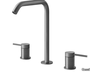 TRAME - 3 hole countertop stainless steel washbasin mixer _ Gessi