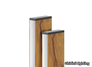 RETTANGOLO WOOD - LED aluminium bollard light _ Ghidini Lighting