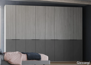 DOUBLE - Built-in wooden wardrobe with coplanar doors _ Giessegi