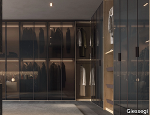 JERRY - Built-in wooden wardrobe with coplanar doors _ Giessegi