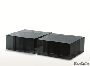 ALICE - Low square crystal coffee table _ Glas Italia