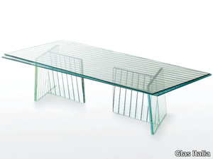 CROSSING - Rectangular crystal table _ Glas Italia