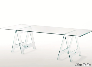 DON CAVALLETTO - Rectangular crystal table _ Glas Italia