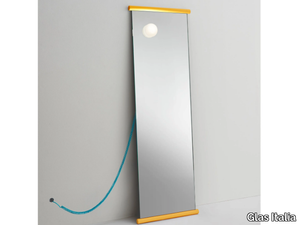 ECCO - Freestanding mirror with integrated lighting _ Glas Italia