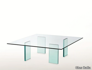 GLASS TABLE (1976) - Low square crystal coffee table _ Glas Italia