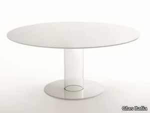 HUB - Round crystal table _ Glas Italia