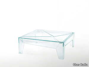 HYPERtable - Low square crystal coffee table _ Glas Italia