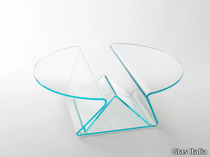 PLISSE’ - Low round crystal coffee table _ Glas Italia