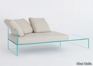 TÊTE-À-TÊTE - 2 seater glass sofa with fabric cushion _ Glas Italia