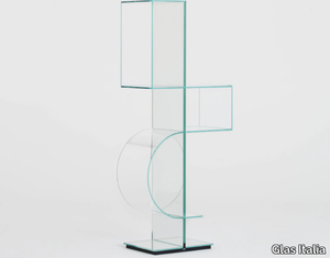 OLLIE - Open crystal bookcase _ Glas Italia