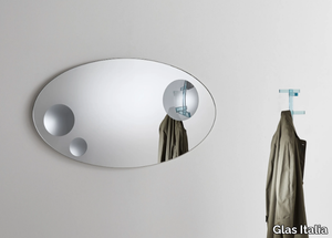 CELESTE - Oval wall-mounted crystal mirror _ Glas Italia