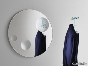 CELESTE - Round wall-mounted crystal mirror _ Glas Italia