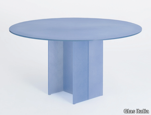 SIMOON - Round crystal table _ Glas Italia