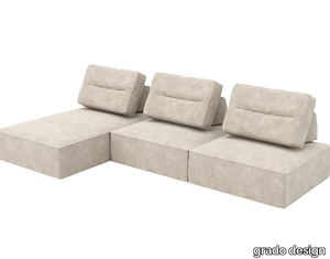 9-LAYER THICK - Sectional fabric sofa with chaise longue _ grado design