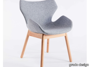 WINGS - Fabric chair with armrests and beech legs _ grado design