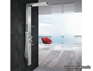 BRIDGE PLUS - Wall-mounted multifunction thermostatic stainless steel shower panel _ Gruppo Geromin