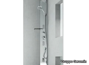 QUARANTACINQUE BASE - Corner multifunction steel shower panel _ Gruppo Geromin