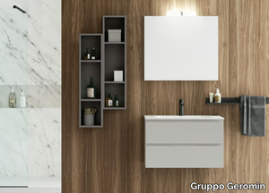 QUB07 - Single wooden vanity unit with drawers with cabinets _ Gruppo Geromin