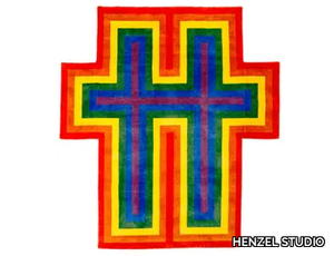 RAINBOW CROSS FOR TWO - Custom handmade rug _ HENZEL STUDIO