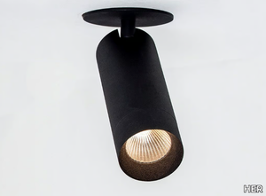 STRAIGHT XL IN - LED semi-inset adjustable powder coated aluminium spotlight _ HER