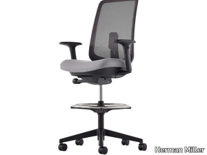 VERUS - Mesh office stool with Armrests with 5-Spoke base _ Herman Miller