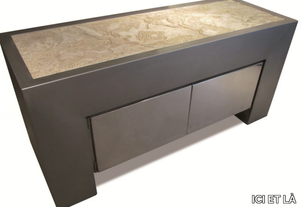 KING TUT - Stainless steel sideboard with doors _ ICI ET LÀ