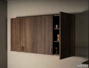 GRATE - Suspended oak bathroom wall cabinet with doors _ INBANI